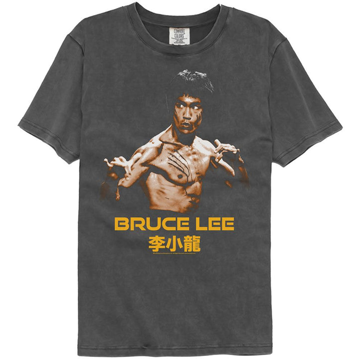 Bruce Lee - Ready Stance Vintage Wash Black T-Shirt - HYPER iCONiC.