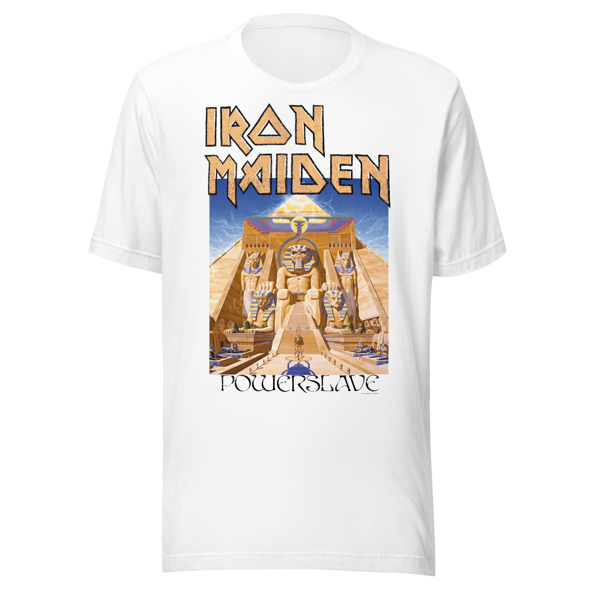 Iron Maiden Powerslave White Pharoh T-Shirt, image size:2000x2000