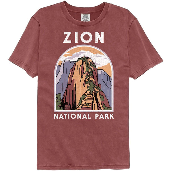 National Parks - Zion Angels Landing Comfort Color T-Shirt - HYPER iCONiC.