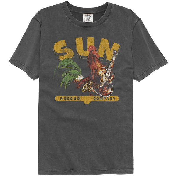 Sun Records - Rooster With Guitar Vintage Wash Black T-Shirt - HYPER iCONiC.