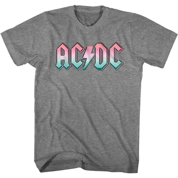 AC/DC - Pastel Gradient Logo Boyfriend Tee - HYPER iCONiC