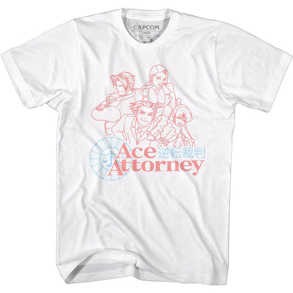 Ace Attorney Faded Red And Blue T-Shirt - HYPER iCONiC