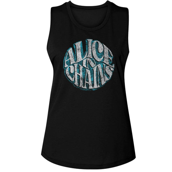 Alice In Chains - Circle Text Womens Muscle Tank Top - HYPER iCONiC.