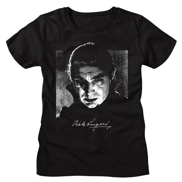 Bela Lugosi - BW Photo And Signature Womens T-Shirt - HYPER iCONiC.