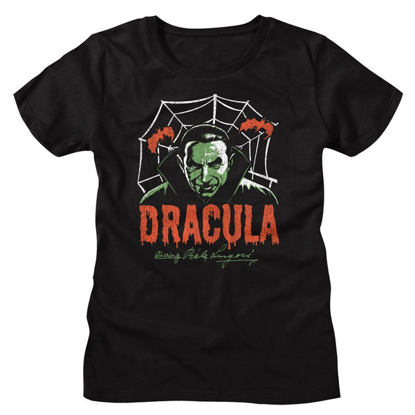 Bela Lugosi - Creepy Web Womens T-Shirt - HYPER iCONiC.