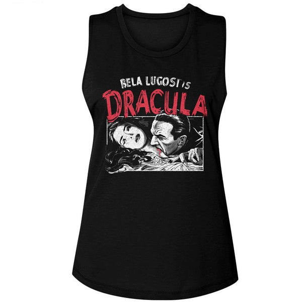 Bela Lugosi - Dracula Feeding Womens Muscle Tank Top - HYPER iCONiC.