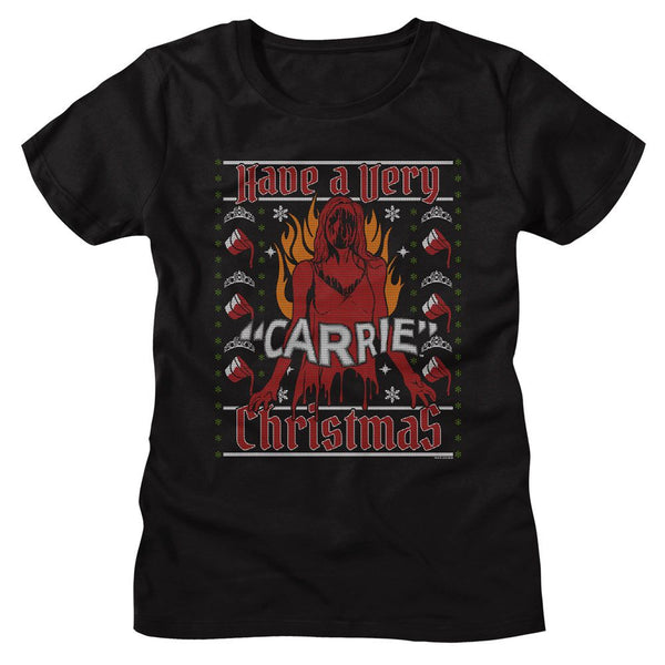 Carrie - A Very Christmas Womens T-Shirt - HYPER iCONiC.