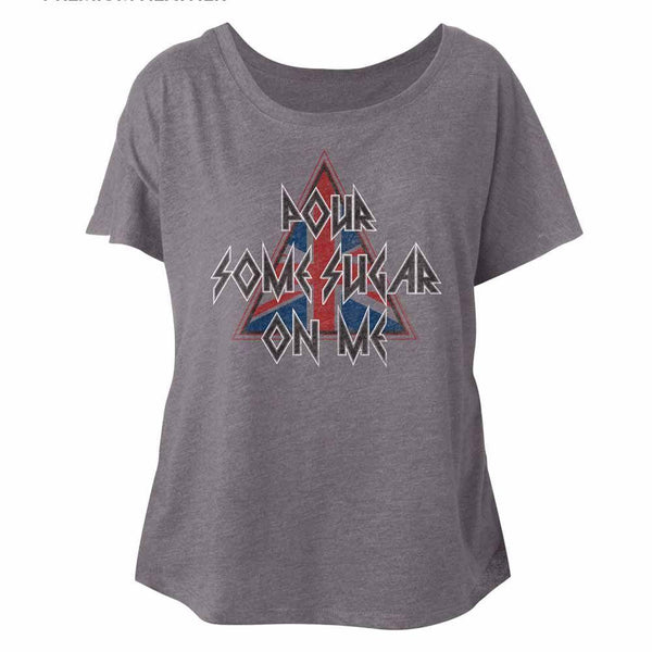 Def Leppard Pour Some Triangle Womens Short Sleeve Dolman - HYPER iCONiC