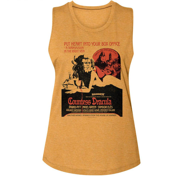 Hammer Horror - Countess Dracula Poster Muscle Womens Muscle Tank Top - HYPER iCONiC.