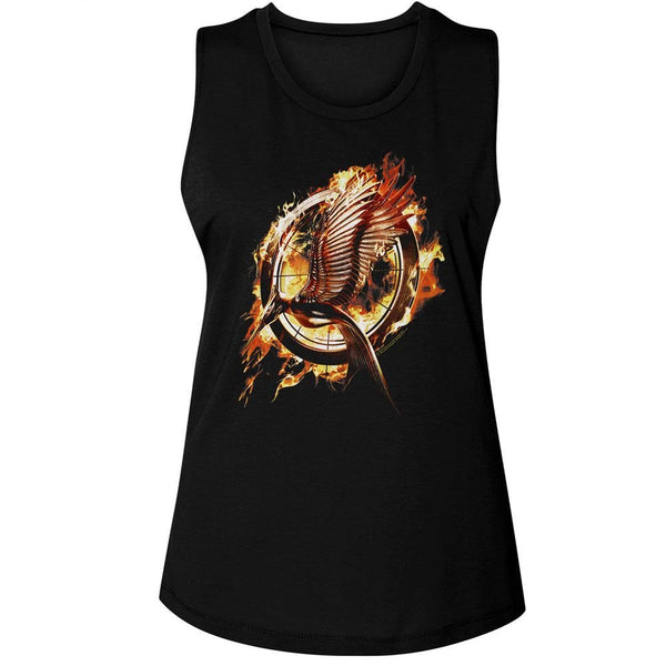 Hunger Games - Catching Fire Mockingjay Womens Muscle Tank Top - HYPER iCONiC.