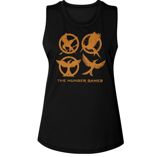 Hunger Games - Emblems Womens Muscle Tank Top - HYPER iCONiC.