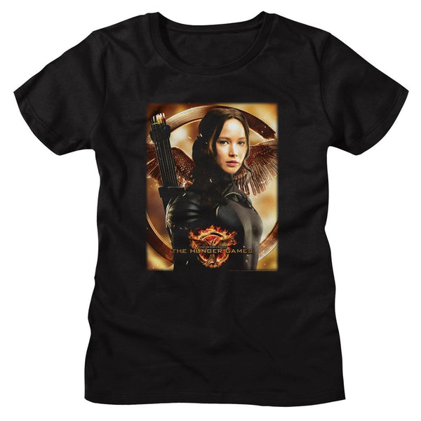 Hunger Games - Katniss Mockingjay BG Womens T-Shirt - HYPER iCONiC.
