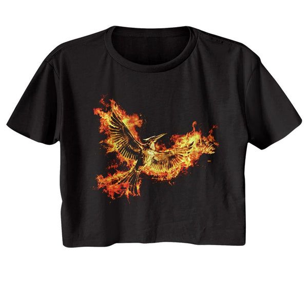 Hunger Games - Mockingjay Pt 2 Pin Womens Crop Tee - HYPER iCONiC.