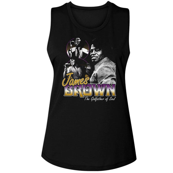 James Brown - Godfather Of Soul Womens Muscle Tank Top - HYPER iCONiC.