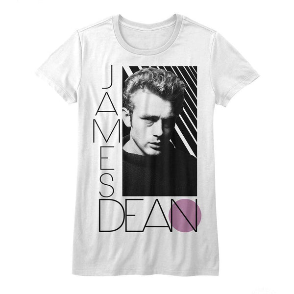 James Dean Old Skool Wht Womens T-Shirt - HYPER iCONiC