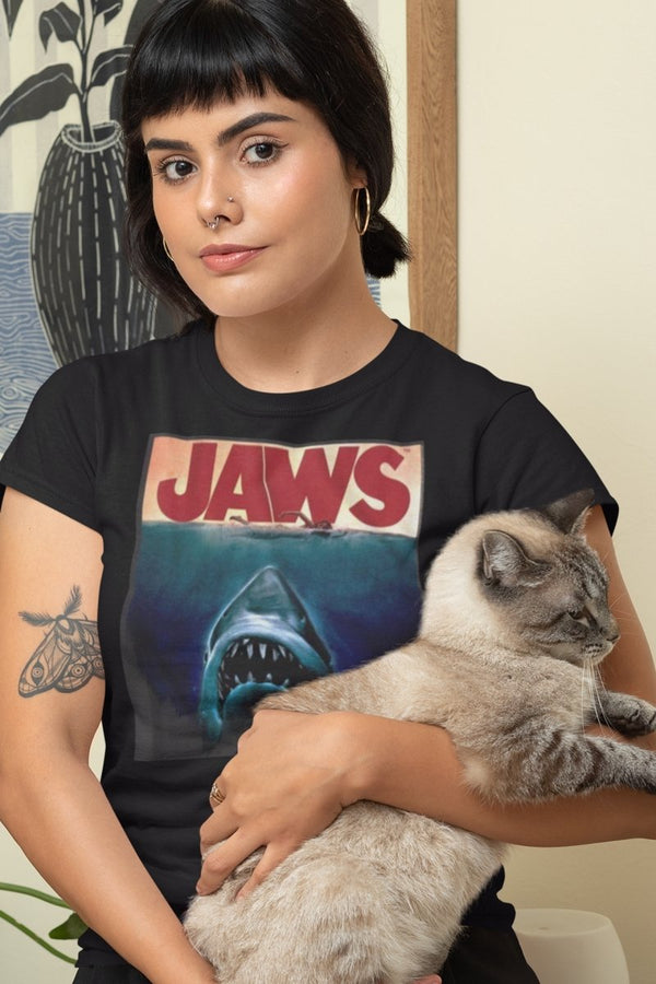 Jaws Poster Again Boyfriend Tee - HYPER iCONiC