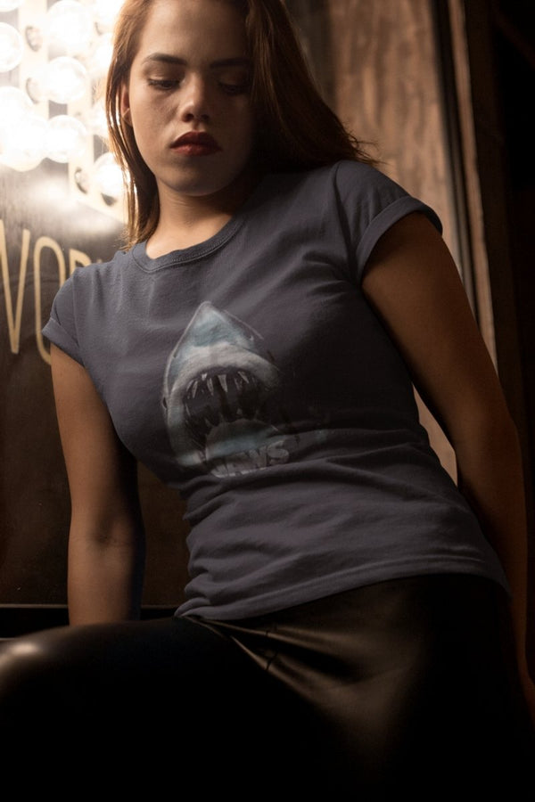 Jaws Shark Face Womens T-Shirt - HYPER iCONiC