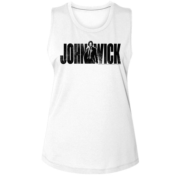 John Wick - With Name Womens Muscle Tank Top - HYPER iCONiC.