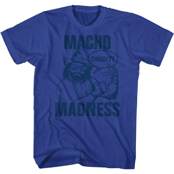 Macho Man Blue On Blue T-Shirt - HYPER iCONiC