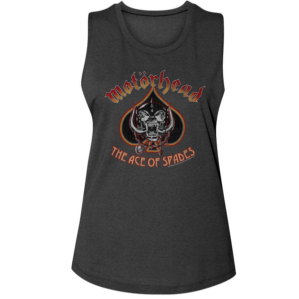 Motorhead - Snaggletooth And Spade Muscle Womens Muscle Tank Top - HYPER iCONiC.
