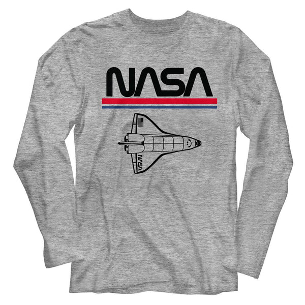 NASA - Worm Logo And Shuttle Long Sleeve Boyfriend Tee - HYPER iCONiC.