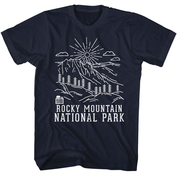 National Parks - Rocky Mountain Minimal Line Art Boyfriend Tee - HYPER iCONiC.