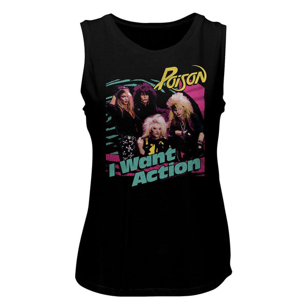 Poison Bright Action Womens Muscle Tank Top - HYPER iCONiC