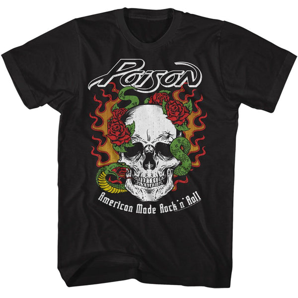 Poison - Flame Skull With Snake Boyfriend Tee - HYPER iCONiC.