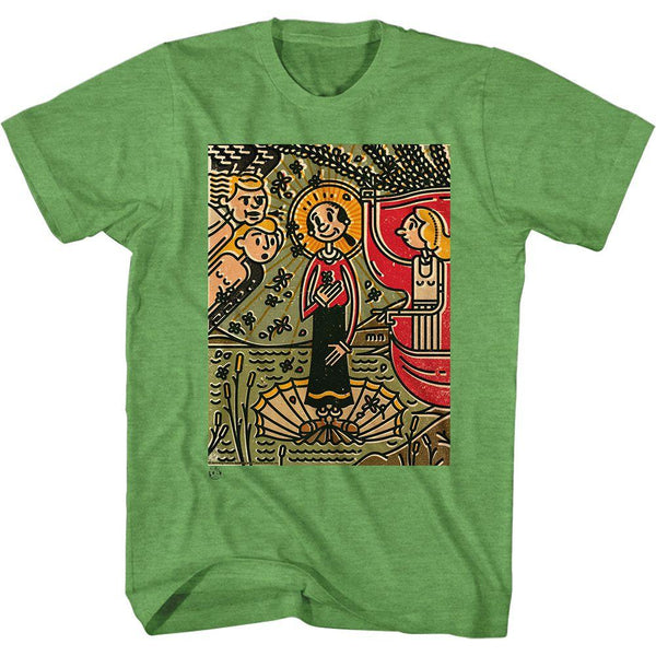 Popeye Mosaic Olive T-Shirt - HYPER iCONiC