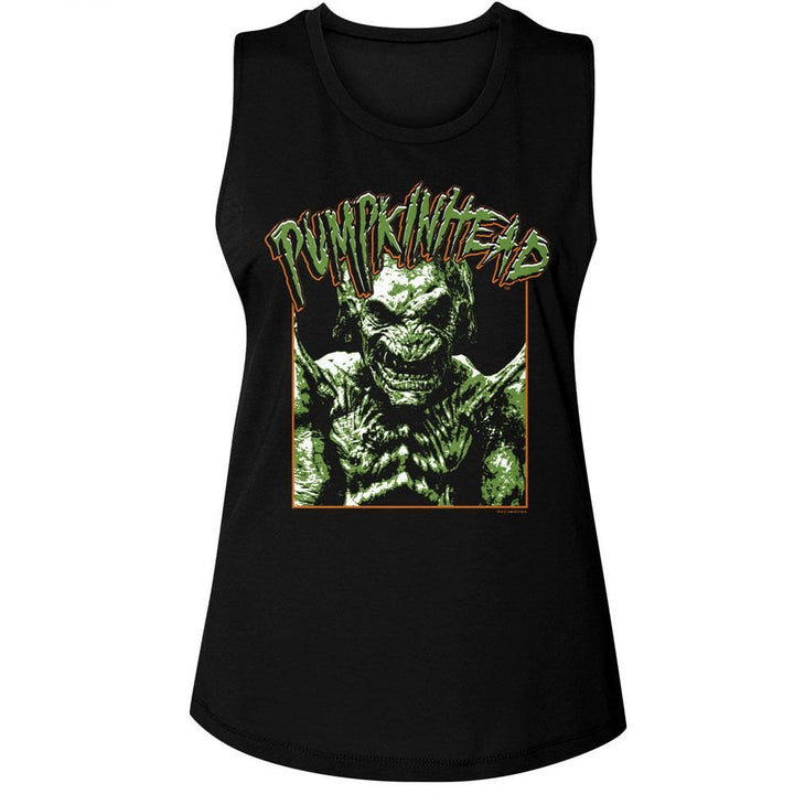 Pumpkinhead - Photo And Logo Womens Muscle Tank Top - HYPER iCONiC.