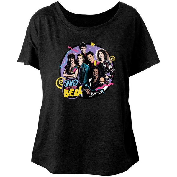Saved By The Bell The Whole Gang Womens Short Sleeve Dolman - HYPER iCONiC.