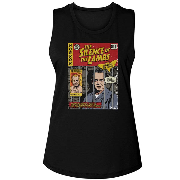 Silence Of The Lambs - Silence Comic Cover Womens Muscle Tank Top - HYPER iCONiC.