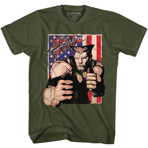 Street Fighter Guile With Flag Boyfriend Tee - HYPER iCONiC