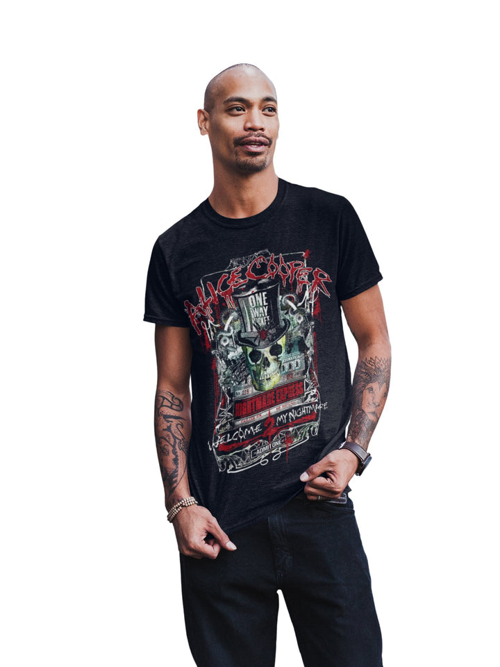 Alice Cooper Nightmare Express Jumbo Print T-Shirt - HYPER iCONiC.