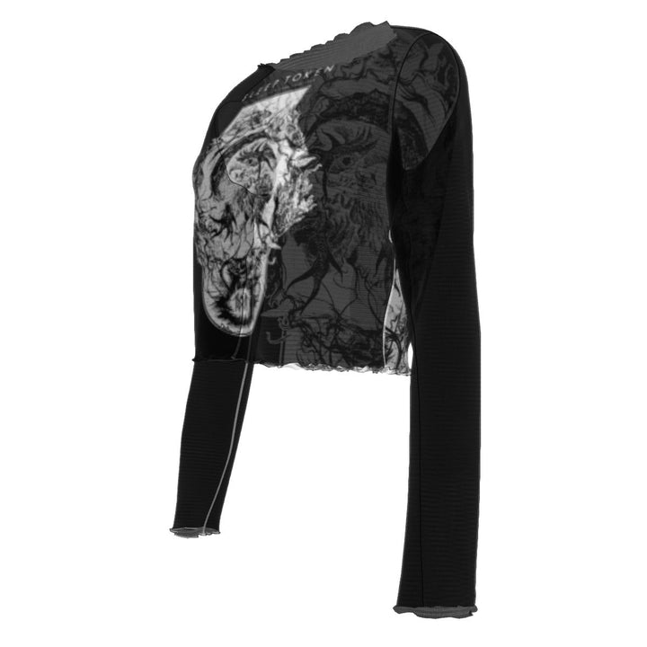 All - Over Print Women's Mesh Long Sleeves T - shirt - HYPER iCONiC.