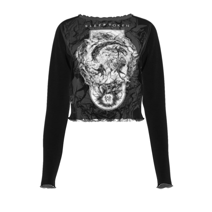 All - Over Print Women's Mesh Long Sleeves T - shirt - HYPER iCONiC.