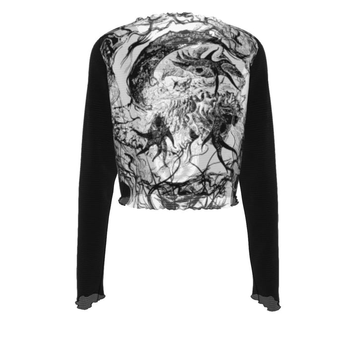 All - Over Print Women's Mesh Long Sleeves T - shirt - HYPER iCONiC.