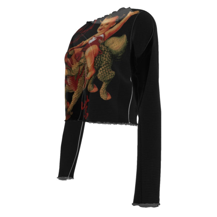 All - Over Print Women's Mesh Long Sleeves T - shirt - HYPER iCONiC.