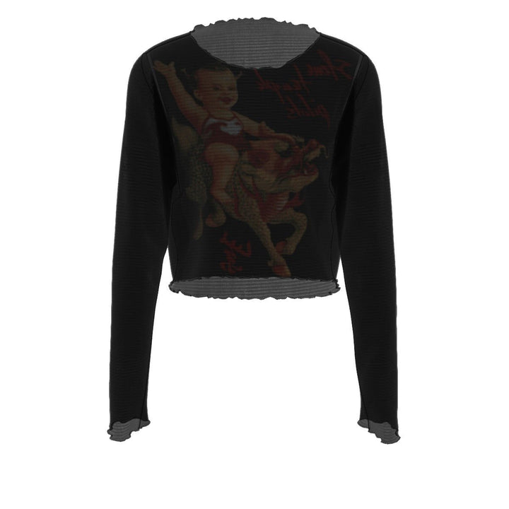 All - Over Print Women's Mesh Long Sleeves T - shirt - HYPER iCONiC.