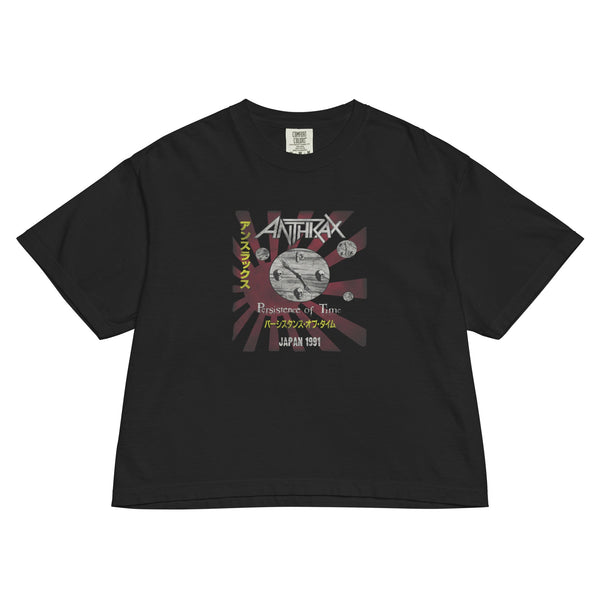 Anthrax Japan 91 Tour Mineral Wash Womens Crop Top - HYPER iCONiC.