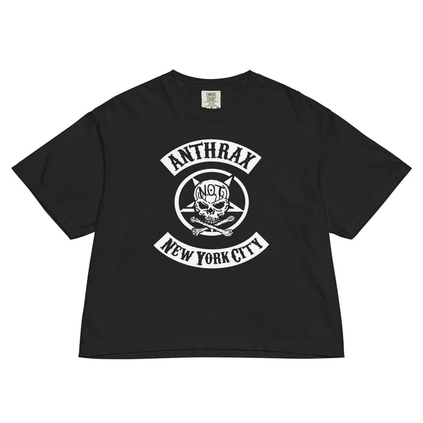 Anthrax New York City Mineral Wash Womens Crop Top - HYPER iCONiC.