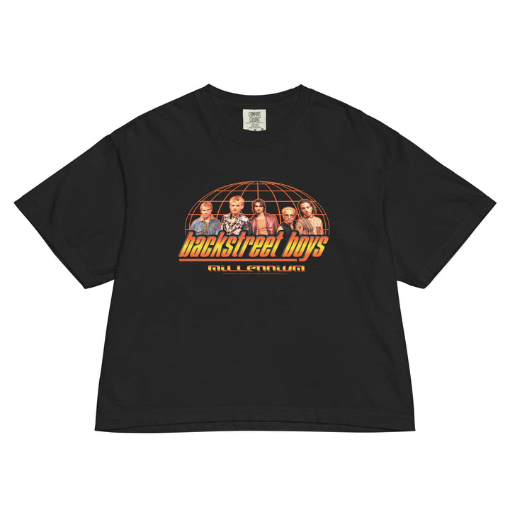 Backstreet Boys Across the Globe Mineral Wash Womens Crop Top - HYPER iCONiC.