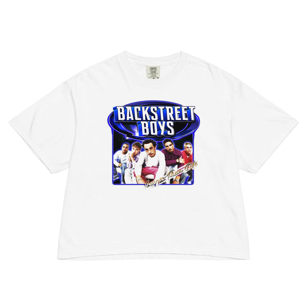 Backstreet Boys Larger Than Life Mineral Wash Womens Crop Top - HYPER iCONiC.