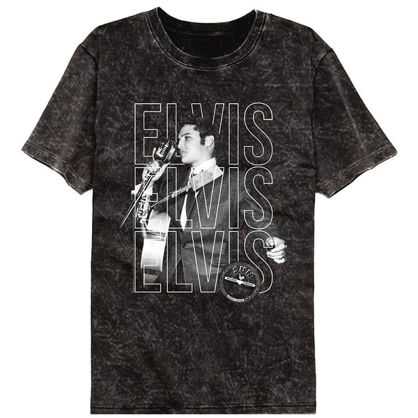 Elvis Presley - Sun Records Elvis Repeat Vintage Wash T-Shirt - HYPER iCONiC.
