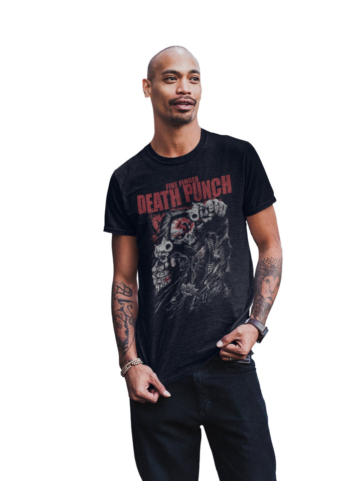 Five Finger Death Punch - Both Barrels Jumbo Print T-Shirt - HYPER iCONiC.