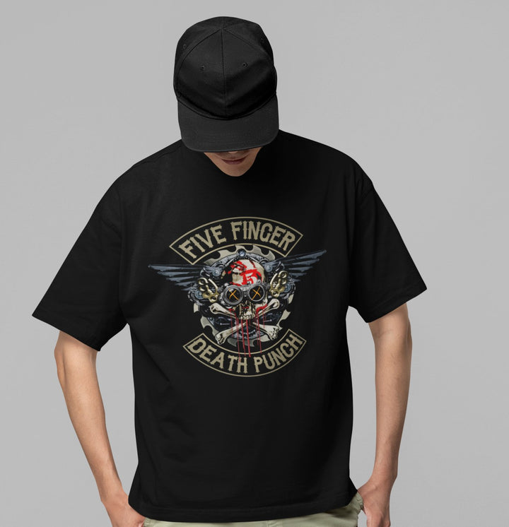 Five Finger Death Punch - Crossbones Jumbo Print T-Shirt - HYPER iCONiC.