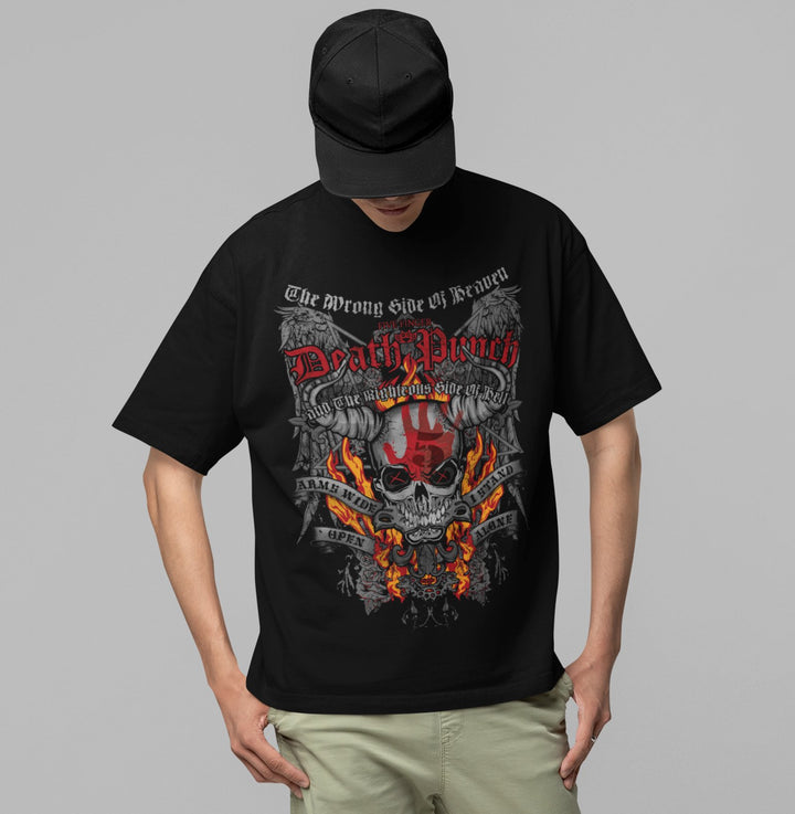 Five Finger Death Punch - Wrong or Righteous Jumbo Print T-Shirt - HYPER iCONiC.