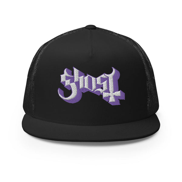 Ghost - Logo Flat Brim Trucker Hat - HYPER iCONiC.