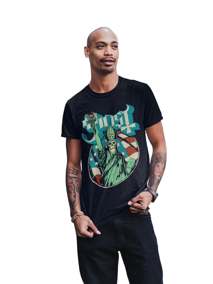 Ghost - Statue of Liberty Jumbo Print T-Shirt - HYPER iCONiC.