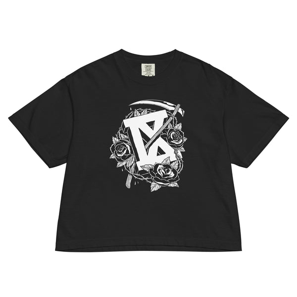 Ice Nine Kills IX Roses Mineral Wash Womens Crop Top - HYPER iCONiC.